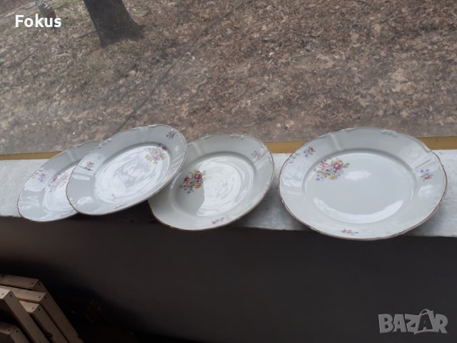 Лот чинии български порцелан с хубава шарка - 4 броя, снимка 4 - Антикварни и старинни предмети - 39434786