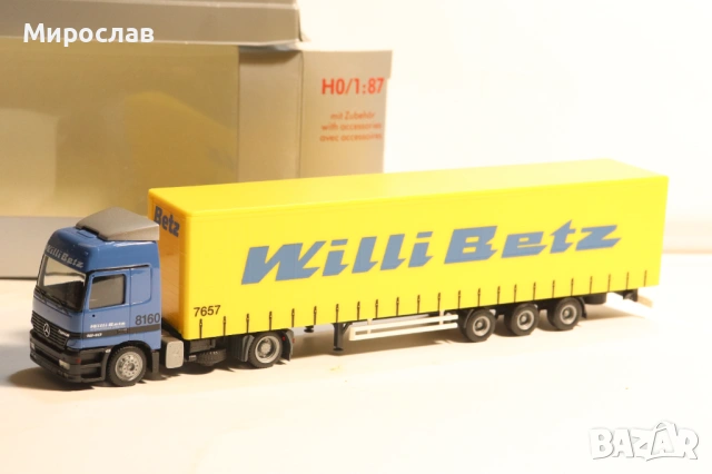HERPA H0 1/87 MERCEDES ACTROS WILLI BETZ КАМИОН МОДЕЛ, снимка 7 - Колекции - 53669924