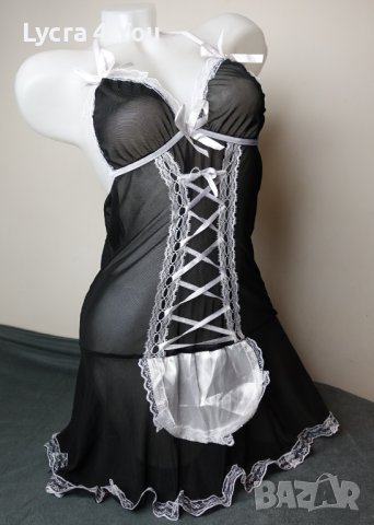 S/M секси костюм за ролеви игри - домашна прислужница/камериерка, снимка 8 - Бельо - 42146505