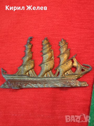 СТАР ОЛОВНА СТАТУЕТКА ФИГУРКА на КОРАБ ВЕТРОХОД ПЛАТНОХОД ЛАКИРАН РЯДЪК за КОЛЕКЦИЯ ДЕКОРАЦИЯ 22736