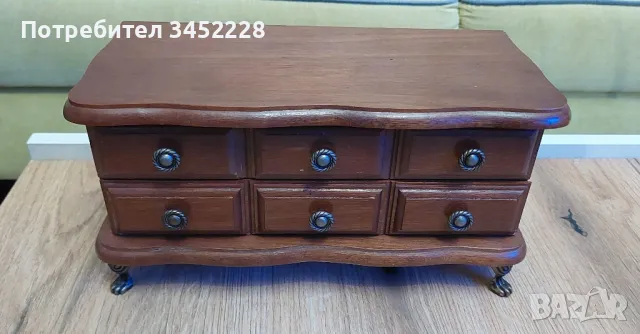 кутия за бижута дървена за ценители отлична , снимка 3 - Антикварни и старинни предмети - 49454905