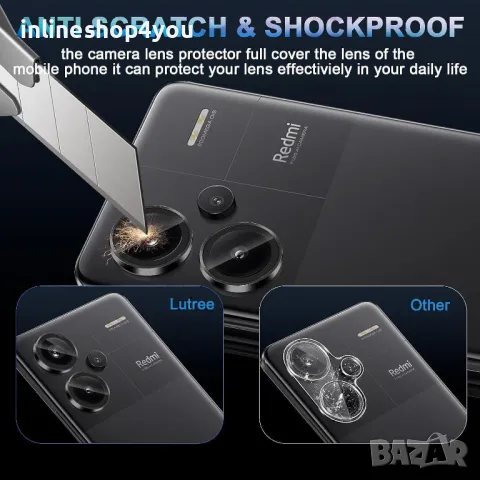 Стъклен Протектор за Камера Тип Рингове за Xiaomi Redmi Note 13 Pro+ Plus 5G, снимка 4 - Фолия, протектори - 47388946