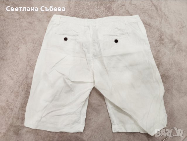 Ленени бели къси панталони , снимка 3 - Панталони - 44598659