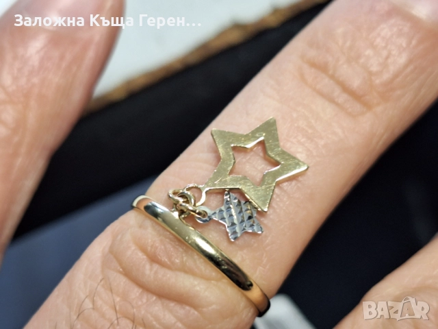 Златен дамски пръстен с висулки 1,64гр., снимка 4 - Пръстени - 52875079