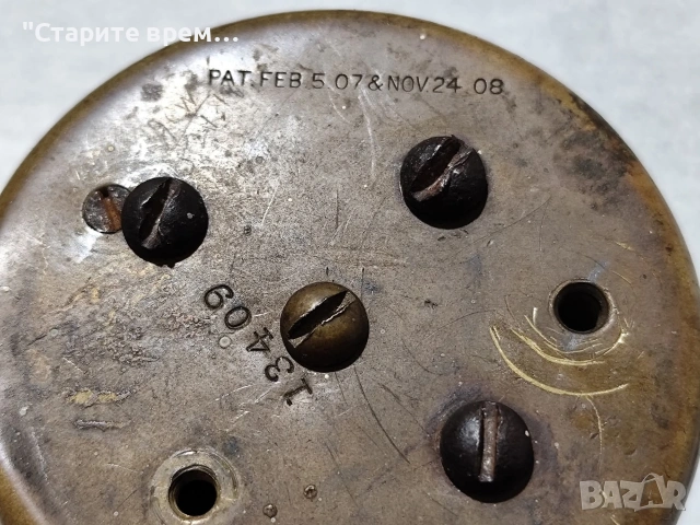 Античен  Месингов Автомобилен Часовник за Табло, снимка 5 - Части - 53053966
