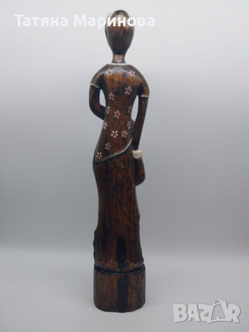 Висока фигура на жена, изработена от дърво, ръчна изработка, снимка 2 - Колекции - 44611058