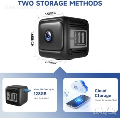 Нови Мини шпионска камера 4K, 10ч батерия, детекция движение, двупосочно аудио, снимка 6 - Други - 53573336