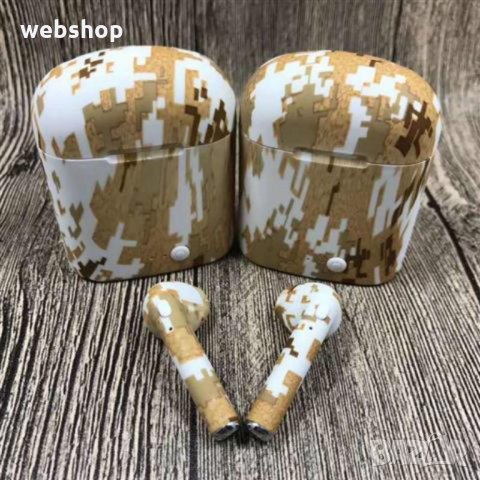БЕЗЖИЧНИ СЛУШАЛКИ СЪС ЗАРЕЖДАЩ КЕЙС V4.2+DER I7 TWS CAMOUFLAGE, снимка 2 - Безжични слушалки - 35997071