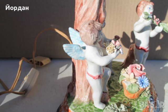 Стара порцеланова лампа, снимка 7 - Колекции - 40196581