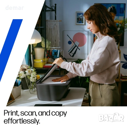 Многофункционален принтер HP DeskJet 2910, безжичен, цветен, снимка 2 - Принтери, копири, скенери - 53634486