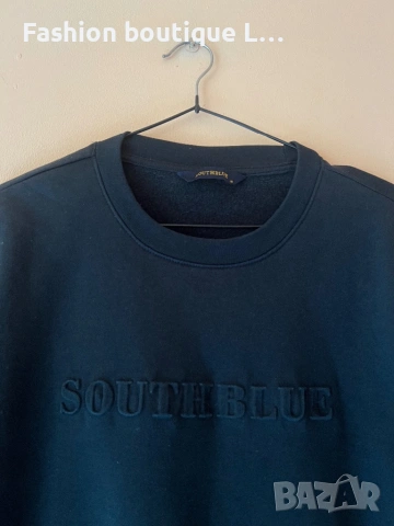 Тъмно синя памучна блуза с дълъг ръкав и релефна щампа отпред М размер 💙, снимка 2 - Блузи с дълъг ръкав и пуловери - 53771216