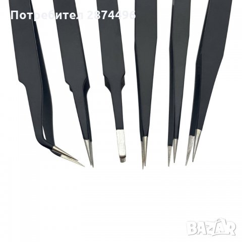3006 Стоманени антистатични пинсети за деликатни дейности - права и крива, снимка 10 - Други инструменти - 35831645