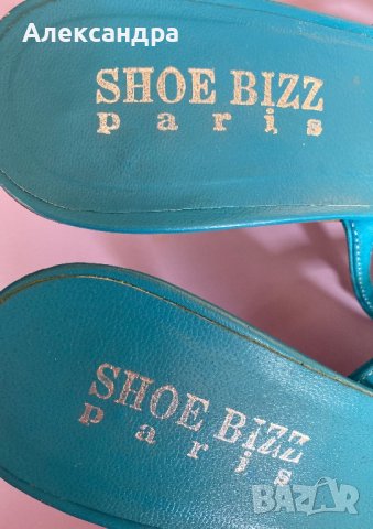 Чехли от естествена кожа с тюркоазени камъни, снимка 8 - Чехли - 42011237