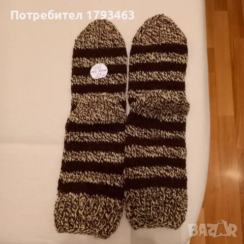 Ръчно плетени мъжки чорапи от вълна, размер 46, снимка 1