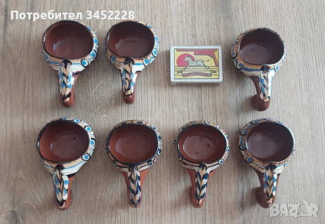 Керамика чашки за ракия ретро за ценители 7 броя , снимка 6 - Чаши - 55737916
