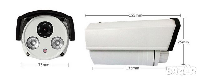 Метална SONY CCD 2x ARRAY H.LED 1200TVL HD Ударо/Водoустойчива Камера 25М Инфрачервено Нощно Виждане, снимка 2 - Аналогови камери - 41501946