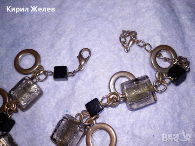 ШАРМАНТНА ПОМЕДНЕНА ВИНТИДЖ АРТ ГРИВНА от БЛАГОРОДНА СТОМАНА с ВЕНЕЦИАНСКИ ТИП ЦВЕТНО СТЪКЛО 37381, снимка 6 - Гривни - 41682657