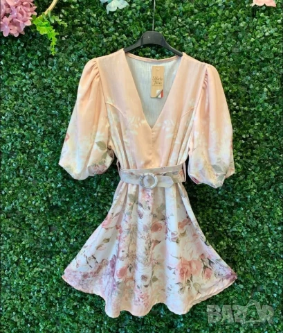 флорални рокли с колан , снимка 4 - Рокли - 50873149