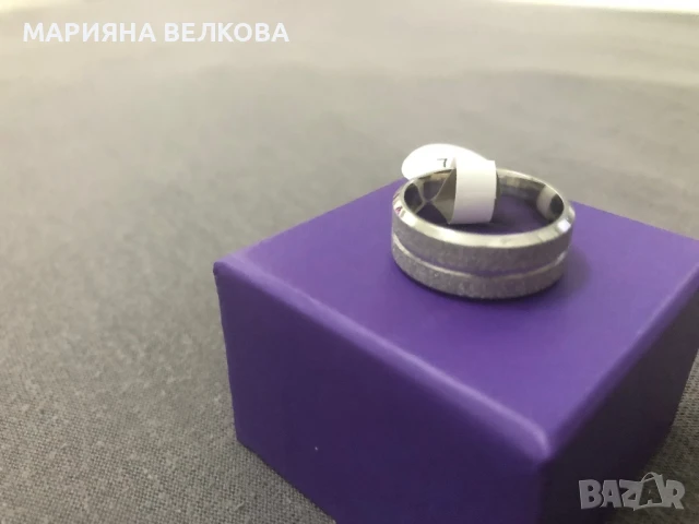 Стоманен пръстен-халка, снимка 4 - Пръстени - 50741213
