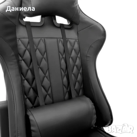 Геймърски стол с прибираща се подложка за крака и функция за масаж - черен, снимка 13 - Столове - 53237764