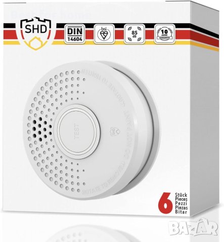 Детекторът за дим DOF19 от SHD на oneConcept/ 6 броя в комплект