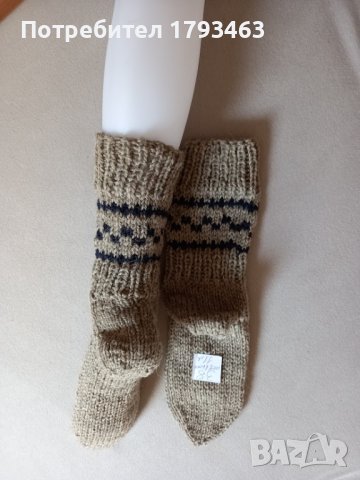 Ръчно плетени мъжки чорапи от вълна, размер 38, снимка 2 - Мъжки чорапи - 41932731