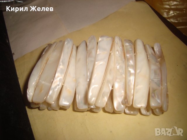 РАЗКОШНА ВИНТИДЖ ХЕНД МЕЙД СЕДЕФЕНА АРТ ГРИВНА КРАЛСКИ НАТУРАЛЕН СЕДЕФ 26209, снимка 8 - Гривни - 35996852