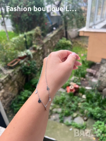 Сребристо синджирче с пендарчета и сърце на закопчалката ❤️, снимка 2 - Колиета, медальони, синджири - 52378236