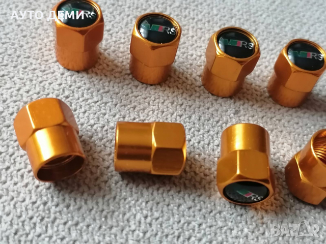Неръждаем метал капачки за вентили винтили на гуми с емблеми на Шкода ВРС VRS кола автомобил, снимка 3 - Аксесоари и консумативи - 36404970