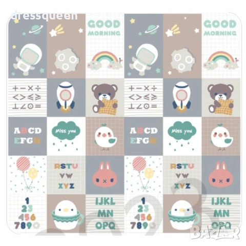 4850 Двулицева бебешка подложка за игра 180х200 см, нетоксична XPE пяна, 1 см дебелина, снимка 6 - Други - 53708685