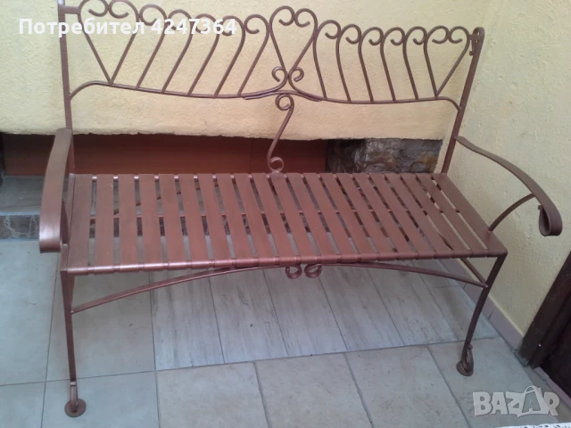 градинска пейка ковано желязо, снимка 1