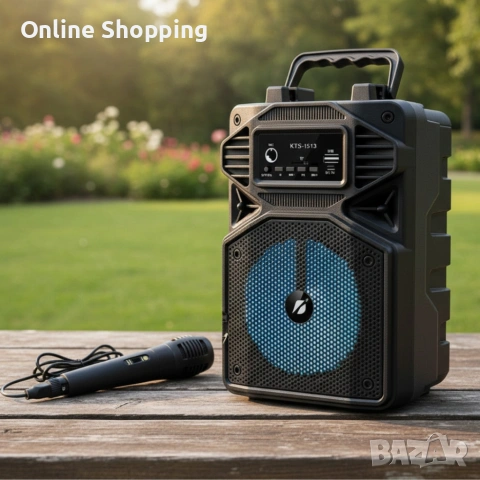 Караоке тонколона с Bluetooth KTS-1513 4“ и микрофон, снимка 3 - Караоке - 53375525