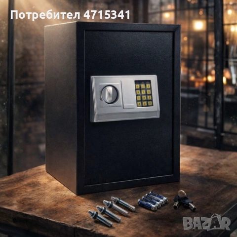 Електронен сейф с аварийни ключове и болтове монтаж