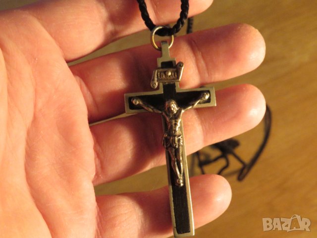 Стар  бронзов кръст разпятие от Божи гроб, разпятие Христово - внос от Израел, Йерусалим, снимка 3 - Антикварни и старинни предмети - 34453751