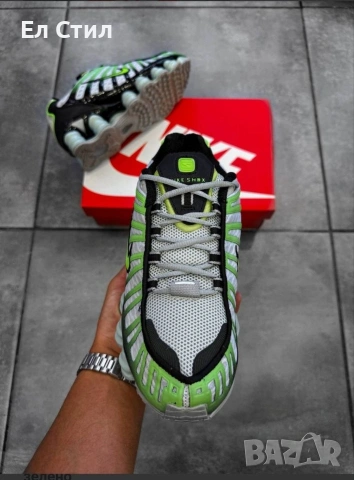 📌Nike Shox TL - Сиво, черно и неоново зелено 40 41 42 43 44 45 номер Цена 98 евро Еконт, снимка 2 - Маратонки - 53625297