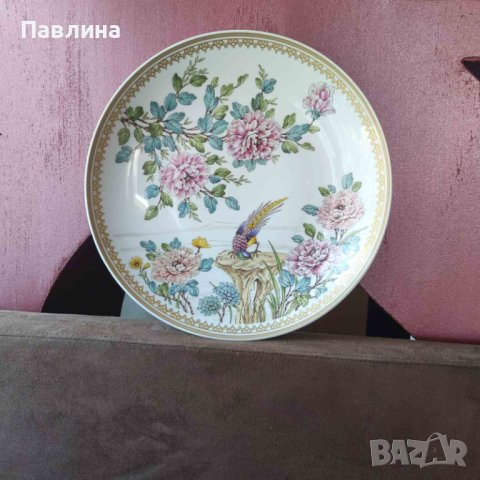Декоративна чиния за стена с паун, снимка 3 - Декорация за дома - 41568899