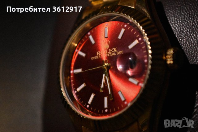 Rolex Oyster Perpetual Date Quartz - Златно с Червено, снимка 4 - Мъжки - 42369027