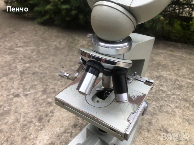 стар професионален микроскоп "CARL ZEISS JENA" - Germany DDR, снимка 3 - Антикварни и старинни предмети - 53691135