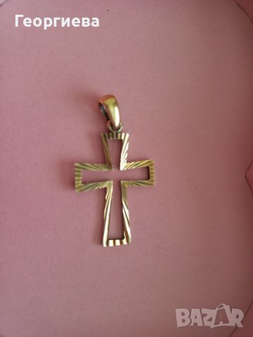Сребърен кръст с позлата , снимка 4 - Колиета, медальони, синджири - 41887022