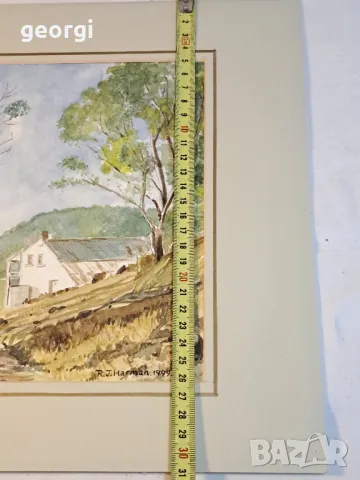 авторска картина акварел планинска пейзаж    4/6, снимка 6 - Картини - 49072981