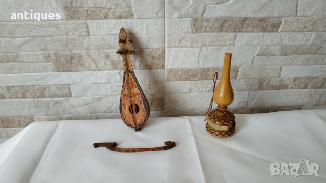 Декорации - дърворезба - Лампа - Български, снимка 1 - Антикварни и старинни предмети - 36071958