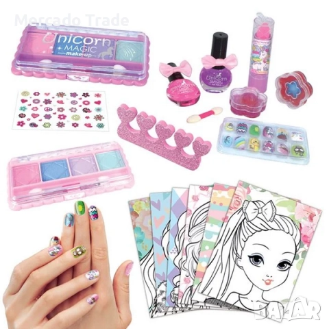 Детско куфарче Mercado Trade за момичета с детски козметични аксесоари, снимка 2 - Образователни игри - 52842595