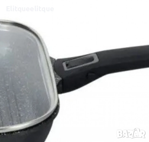 Тиган грил с капак Bohmann, 28х28х5.5см., Лят алуминий, Подвижна дръжка, Индукция, снимка 3 - Съдове за готвене - 52393815