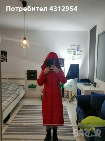 SASCH - червено дълго яке, снимка 2 - Якета - 53434673