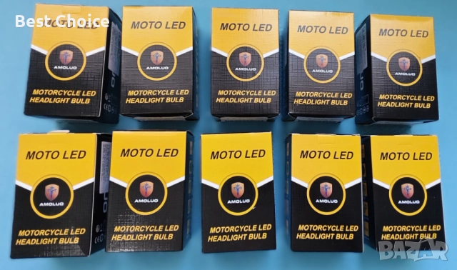 LED крушки за мотоциклет Amoluo H4/HS1, снимка 3 - Части - 52714780