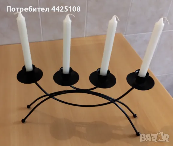 Настолен свещник от ковано желязо , снимка 2 - Декорация за дома - 50210752