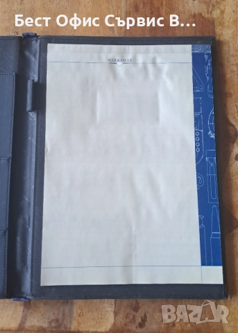 папка луксозна за документи без/с цип черен със синьо с цип Марксман Marksman А4, снимка 4 - Ученически пособия, канцеларски материали - 52514388