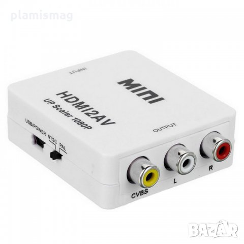 Конвертор, No brand, HDMI към AV (3RCA), Бял, снимка 2 - Кабели и адаптери - 35841131