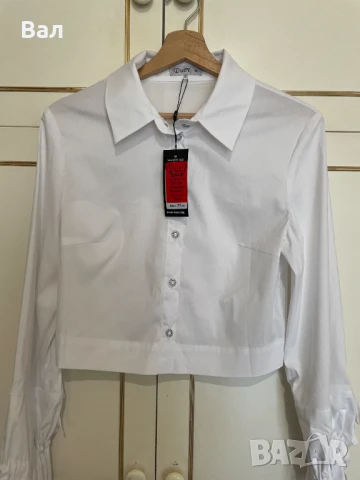 Дамска къса бяла риза, снимка 1