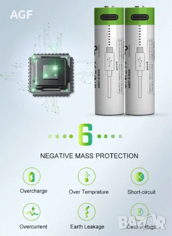 3.7v 14500 USB Li-Ion Акумулаторна Батерия Акумулаторни Батерии, снимка 2 - Друга електроника - 47385818